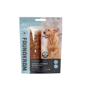 Faunakram 220g dental rawhide stick with chicken wrap L (10695)