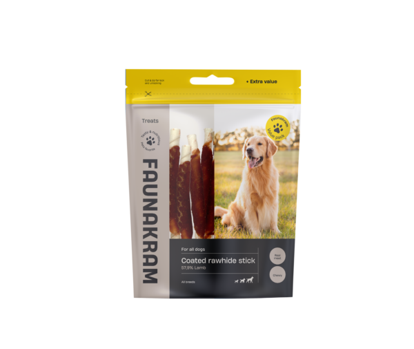 Faunakram 300g lamb coated rawhide sticks (10808-10)