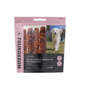 Faunakram 16.5 cm (700g) Roasted meat-filled rawhide roll w. duck wrap (10809-50)